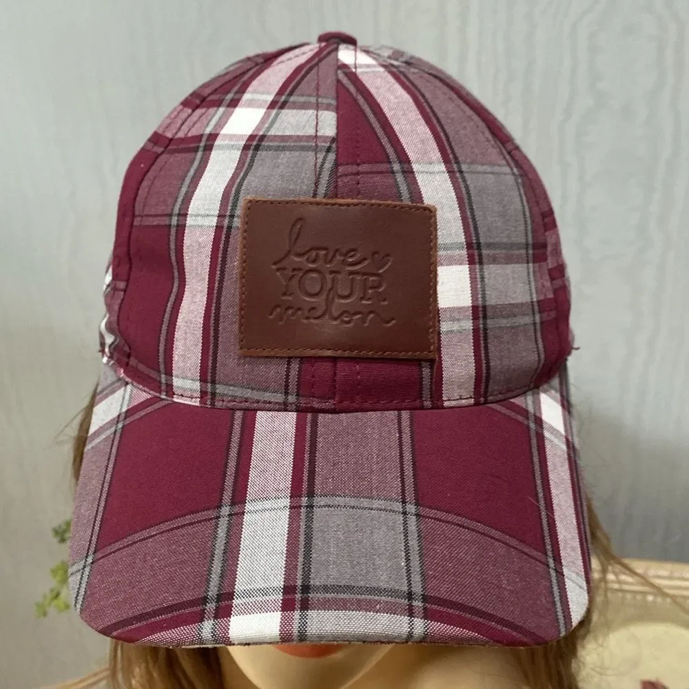 Love Your Melon Plaid Preppy Adjustable Strap Back Cap
